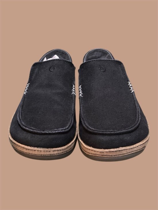 OluKai Men\'s Size 9 Moloa Kapa Black Canvas Loafers main image 6